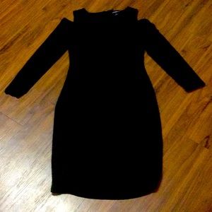 Womens dress, Liz Claiborne, cold shoulder, black shimmer, size 4, like new